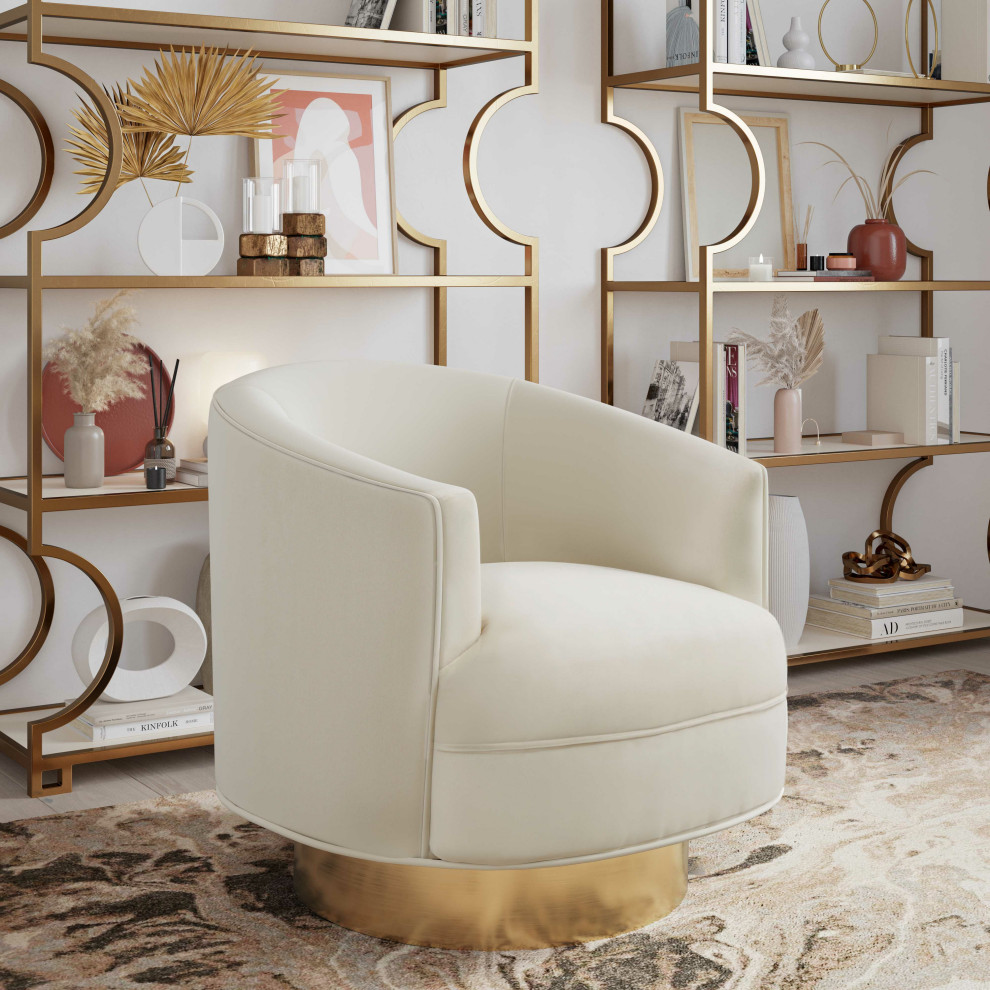 Stella Velvet Swivel Chair   Contemporary   Armchairs And Accent Chairs   by HedgeApple  Houzz