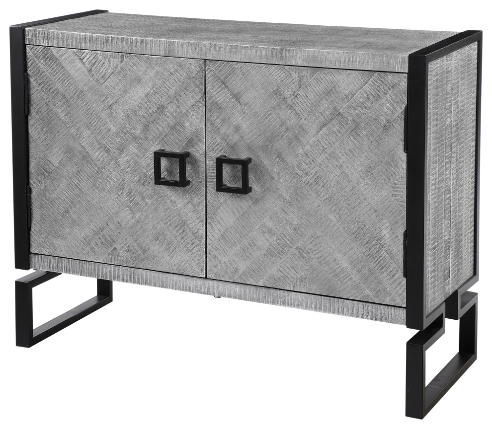 Uttermost Keyes 2 Door Gray cabinet   Industrial   Accent Chests And Cabinets   by HedgeApple  Houzz