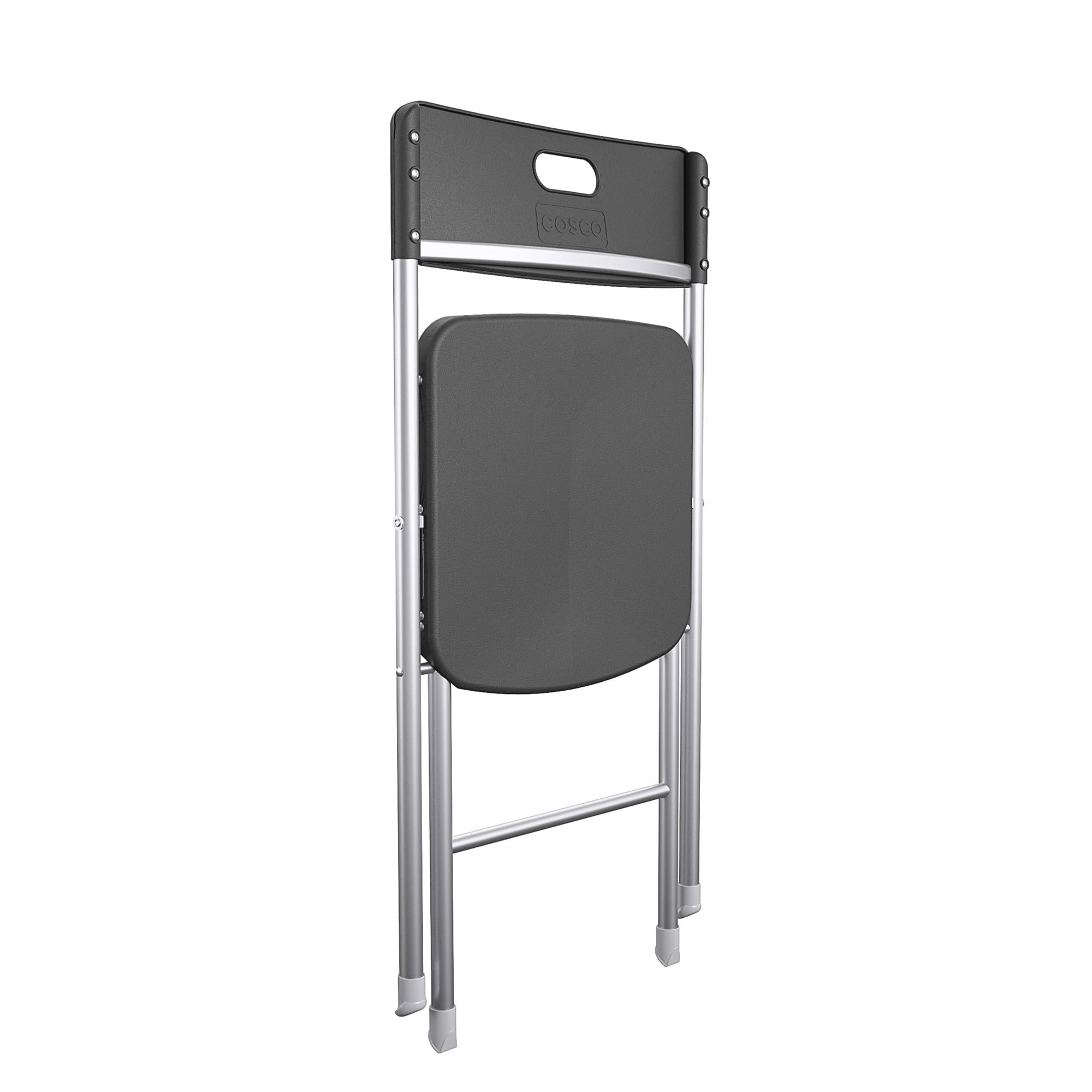 Mainstays Resin Seat & Back Folding Chair, Black