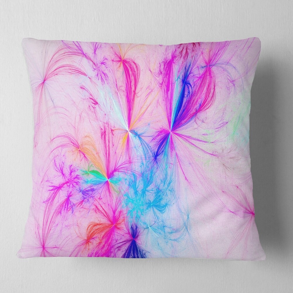 Designart 'Christmas Fireworks Pink' Abstract Throw Pillow