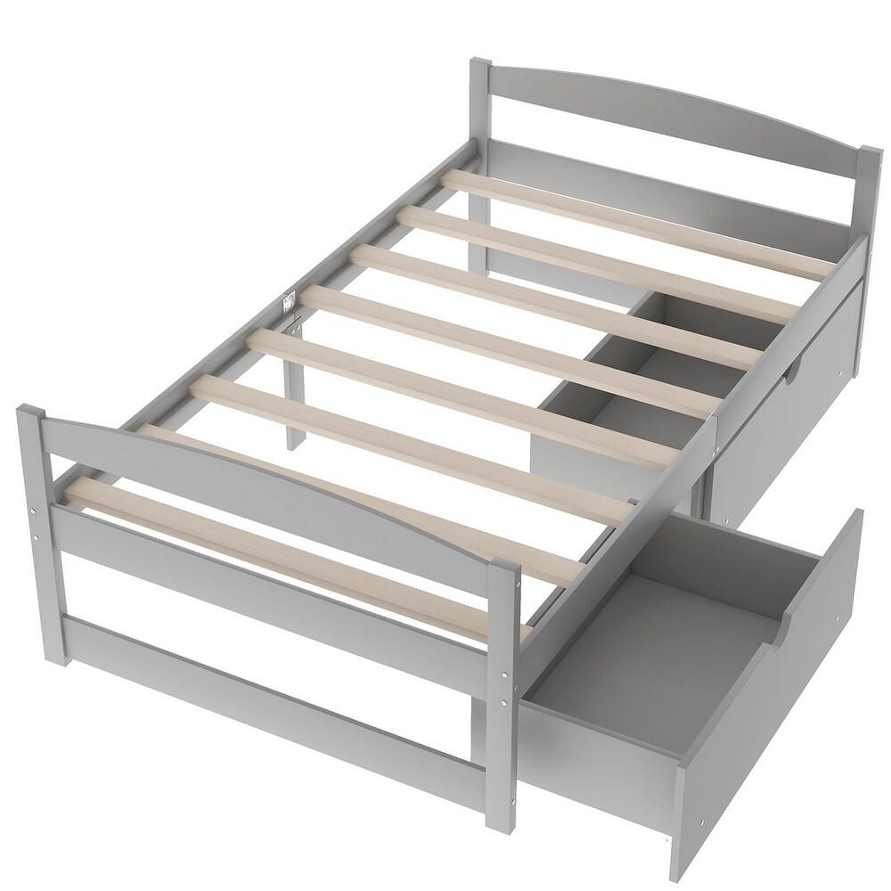 Harper   Bright Designs Twin Platform Bed with Two Drawers