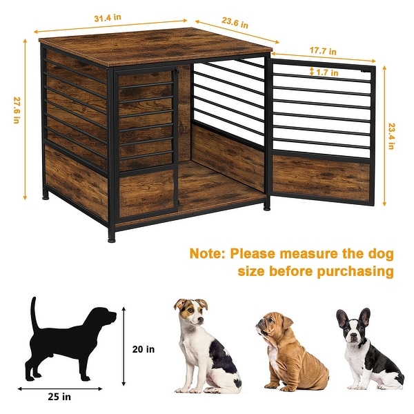 Dog Crate Furniture House Cage with Storage Indoor Living Room Bedroom Side End Table