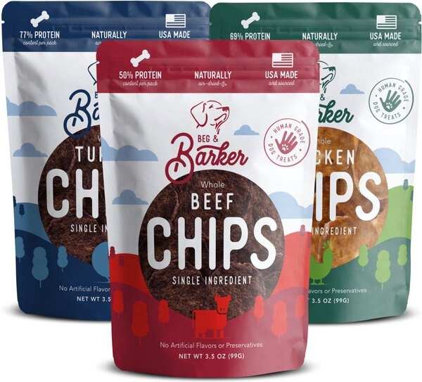 Beg and Barker The Beef and Birds Variety Whole Chicken Turkey and Beef Chips Natural Single Ingredient Dog Treats