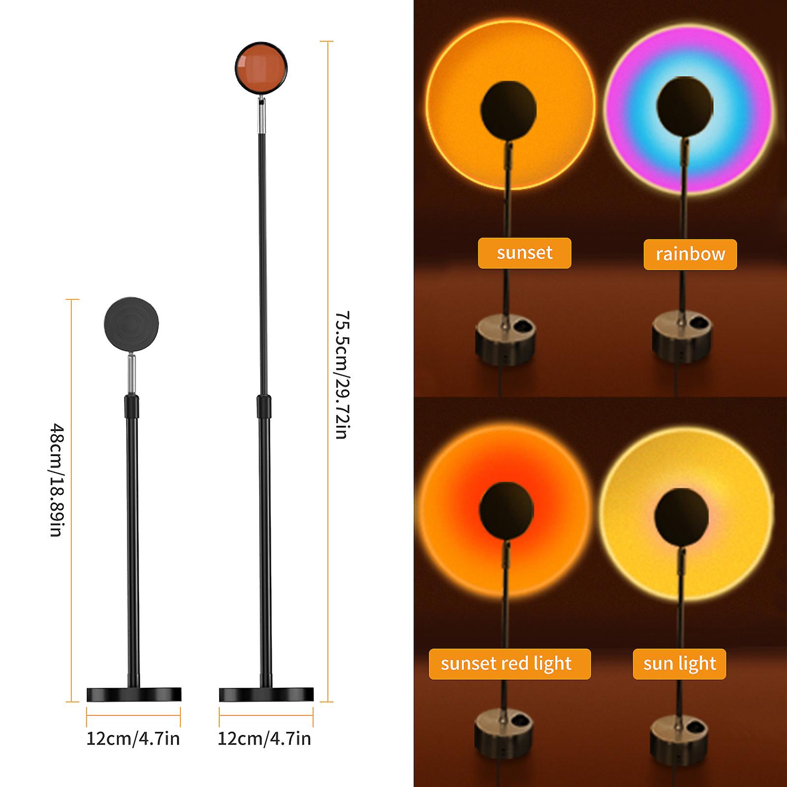 Sunset Projection Lamp Sunset Lamp Adjustable Height Rotatable Romantic Visual Night Light For Living Room Usb Charging No.319879