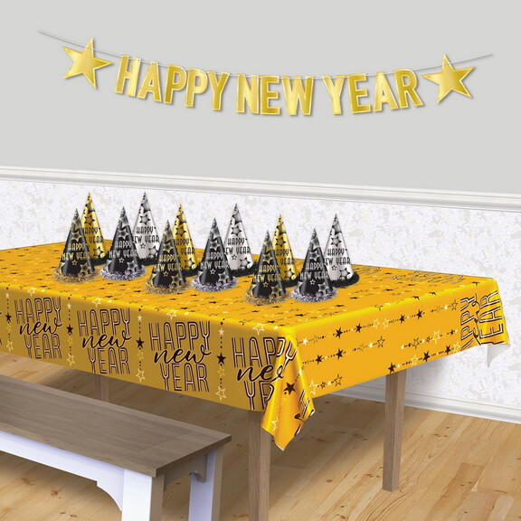 Beistle 88404 Metallic Happy New Year Tablecover  ...