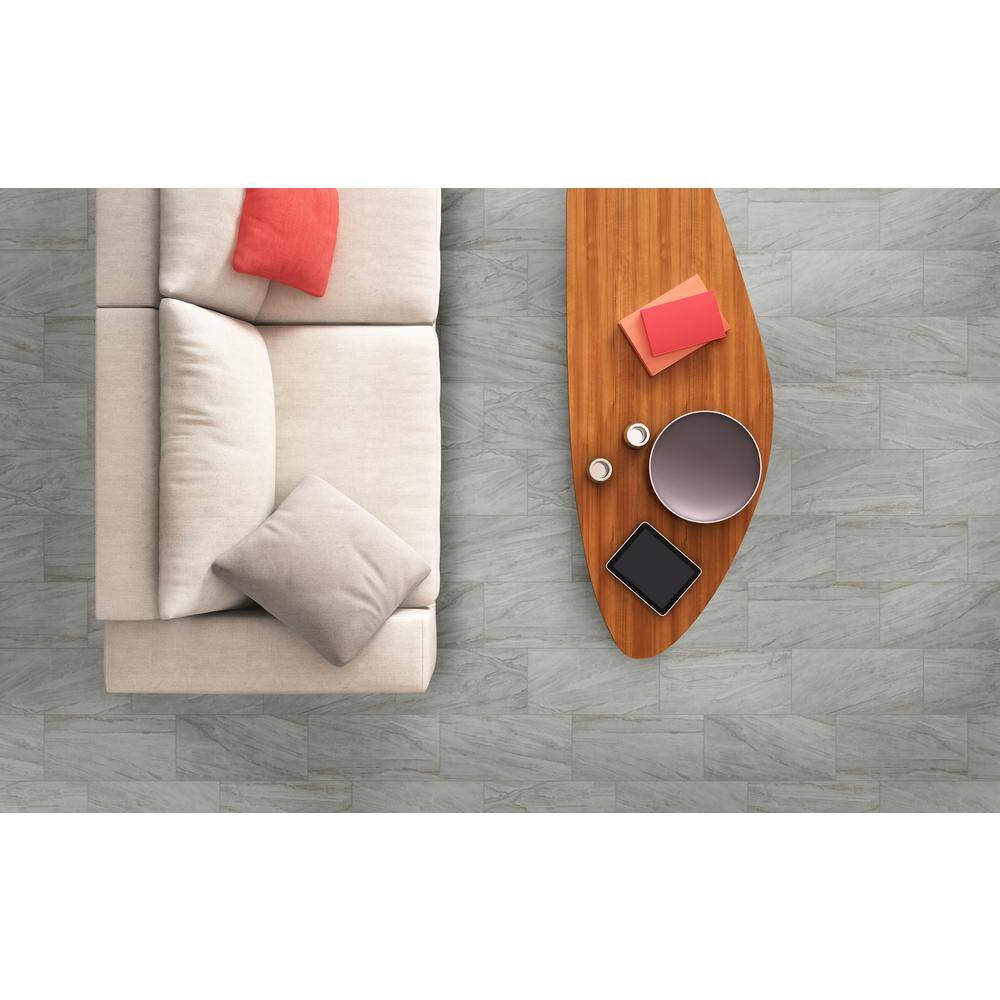 TrafficMaster Vigo Gris 12 in. x 24 in. Matte Ceramic Stone Look Floor and Wall Tile (16 sq. ft.Case) NHDVIGRI1224