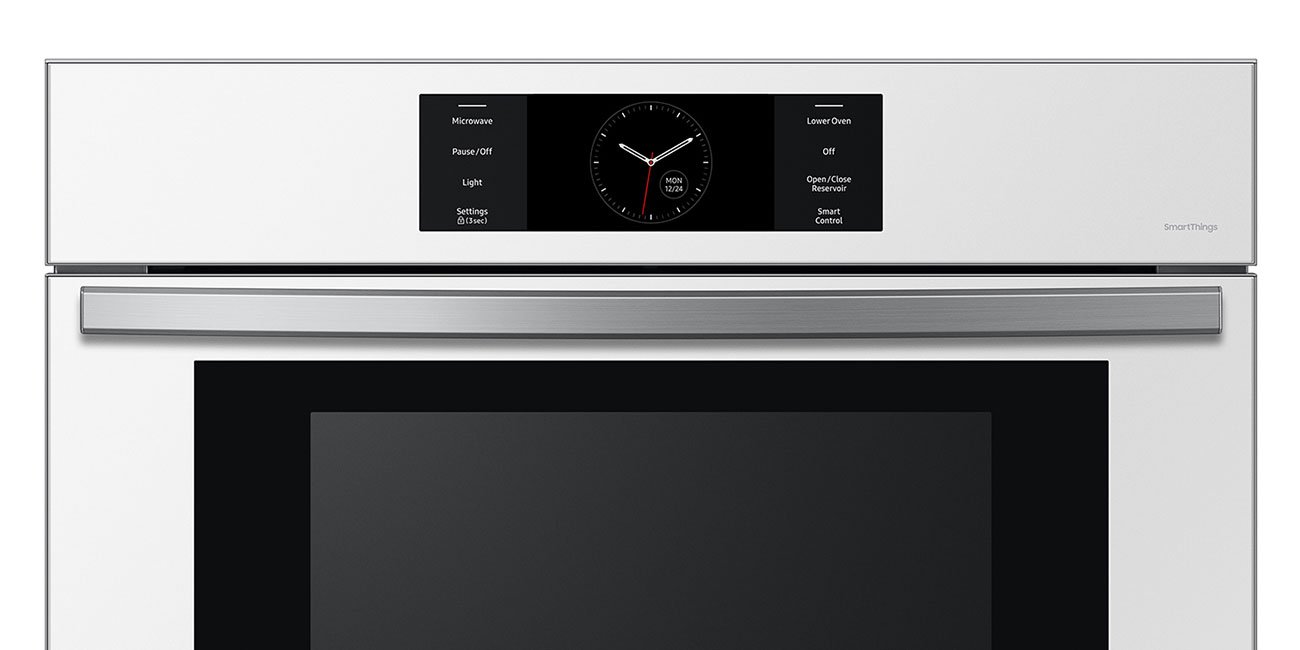  Bespoke 30-Inch Microwave Combination Oven With AI Pro Cooking Camera in White Glass