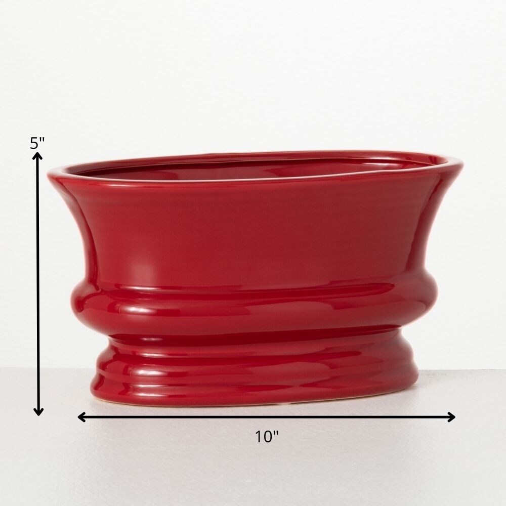 Oval Planter Red 5.25\