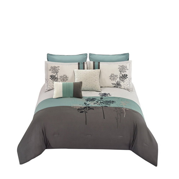 Benjara BM225151 8 Piece King Polyester Comforter ...