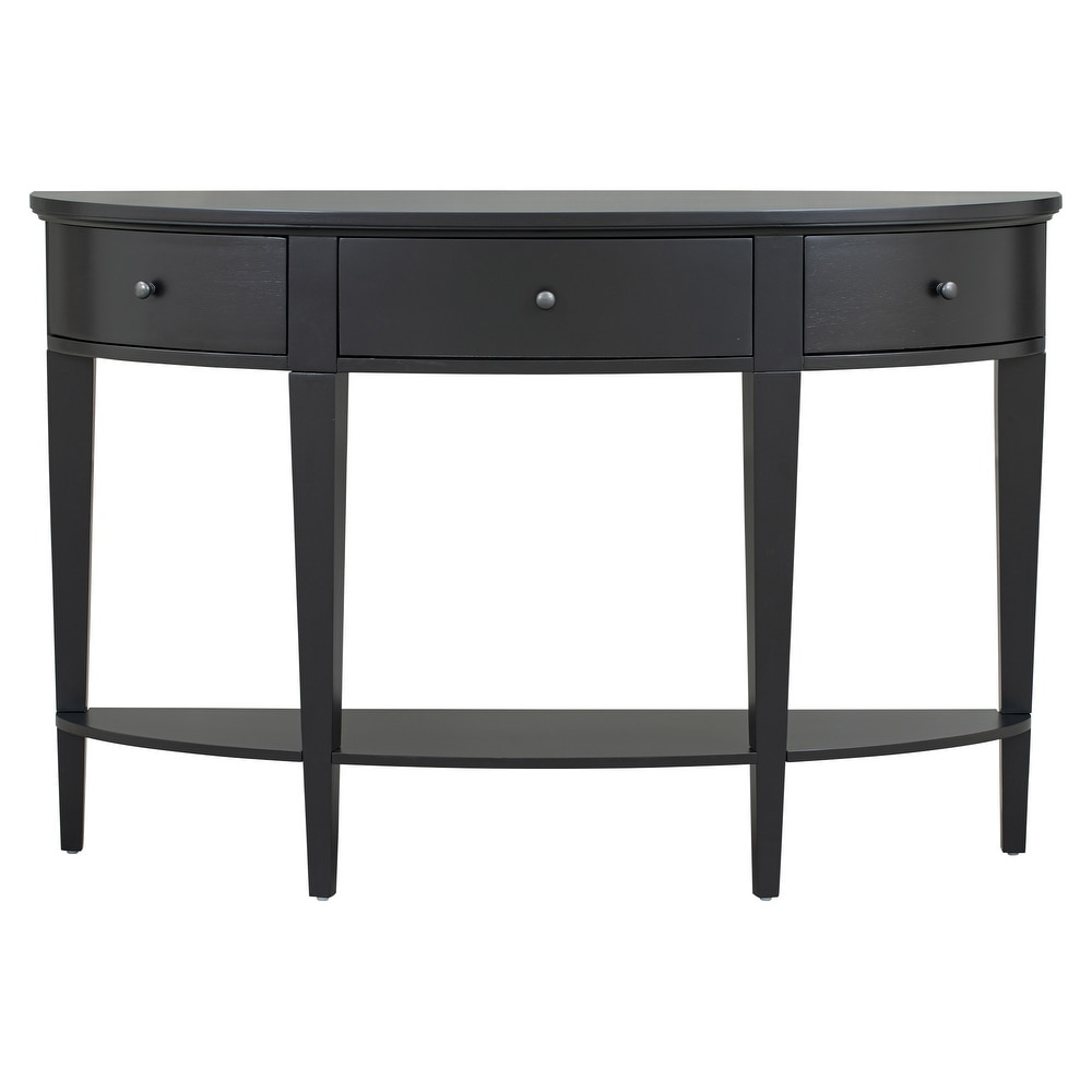 Hallway Curved Console Table Sofa Table Entryway Table w/Drawers