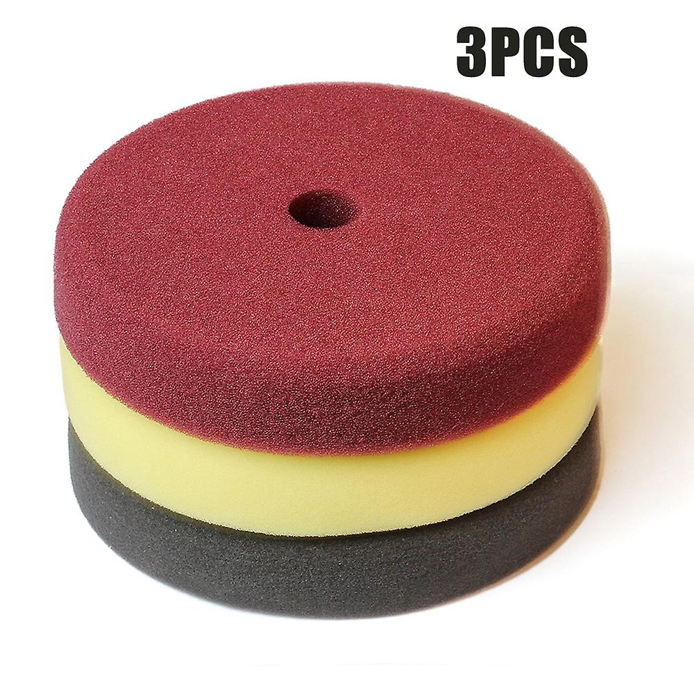 3pcs Sponge Buffing Pads Foam Polishing Pads Kit 7 Inch Sanding Disc For Car Waxing High Quality