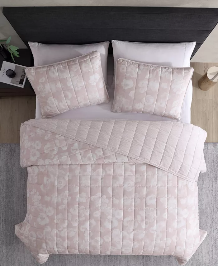 Kenneth Cole New York Madison Floral Reversible 3 Piece Quilt Set， Full Queen