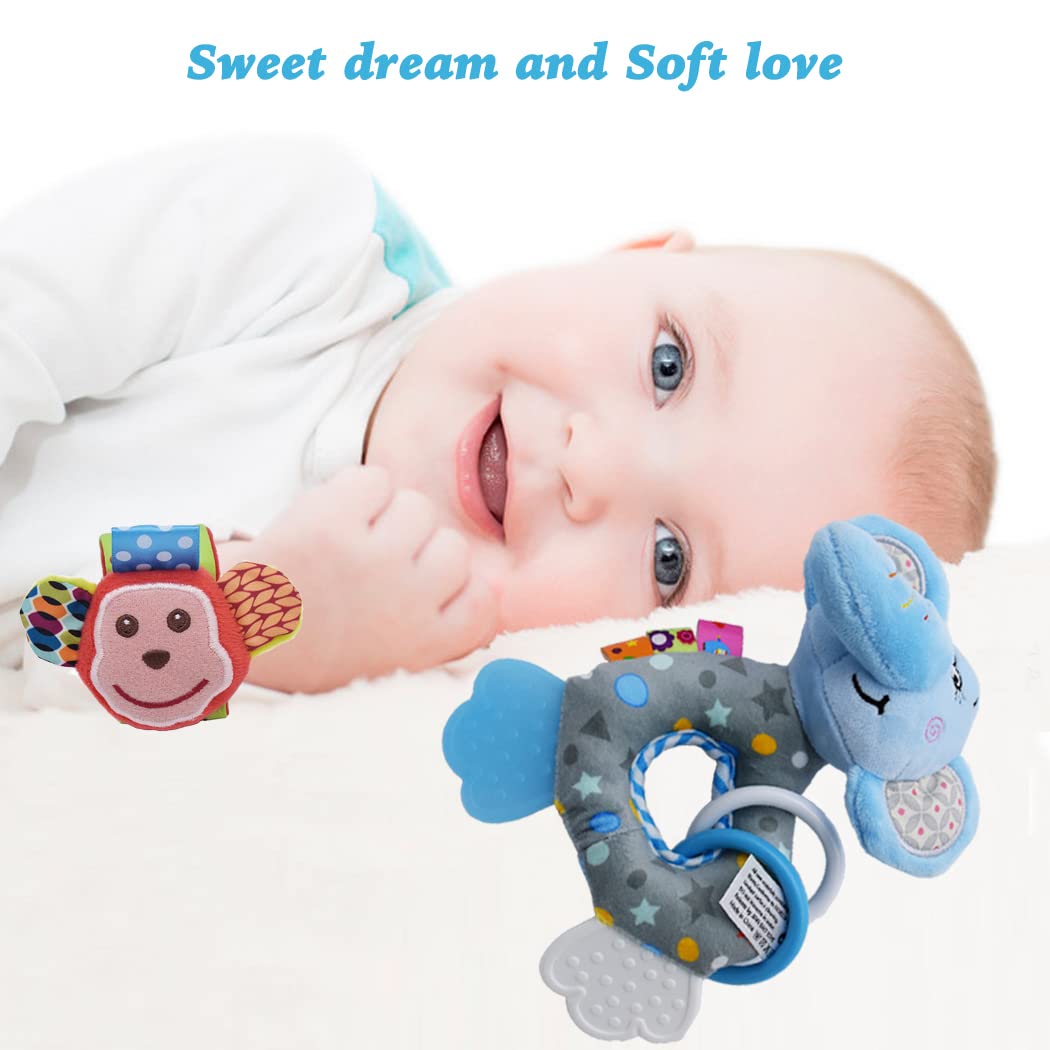 Toddler， Baby Toys， Infant Animal Newborn Toy， for Ages 0 3 6 9 12 Months Up. Hand Grip Toys with rattling Noises. Great for Children Hand and Eye Coordination