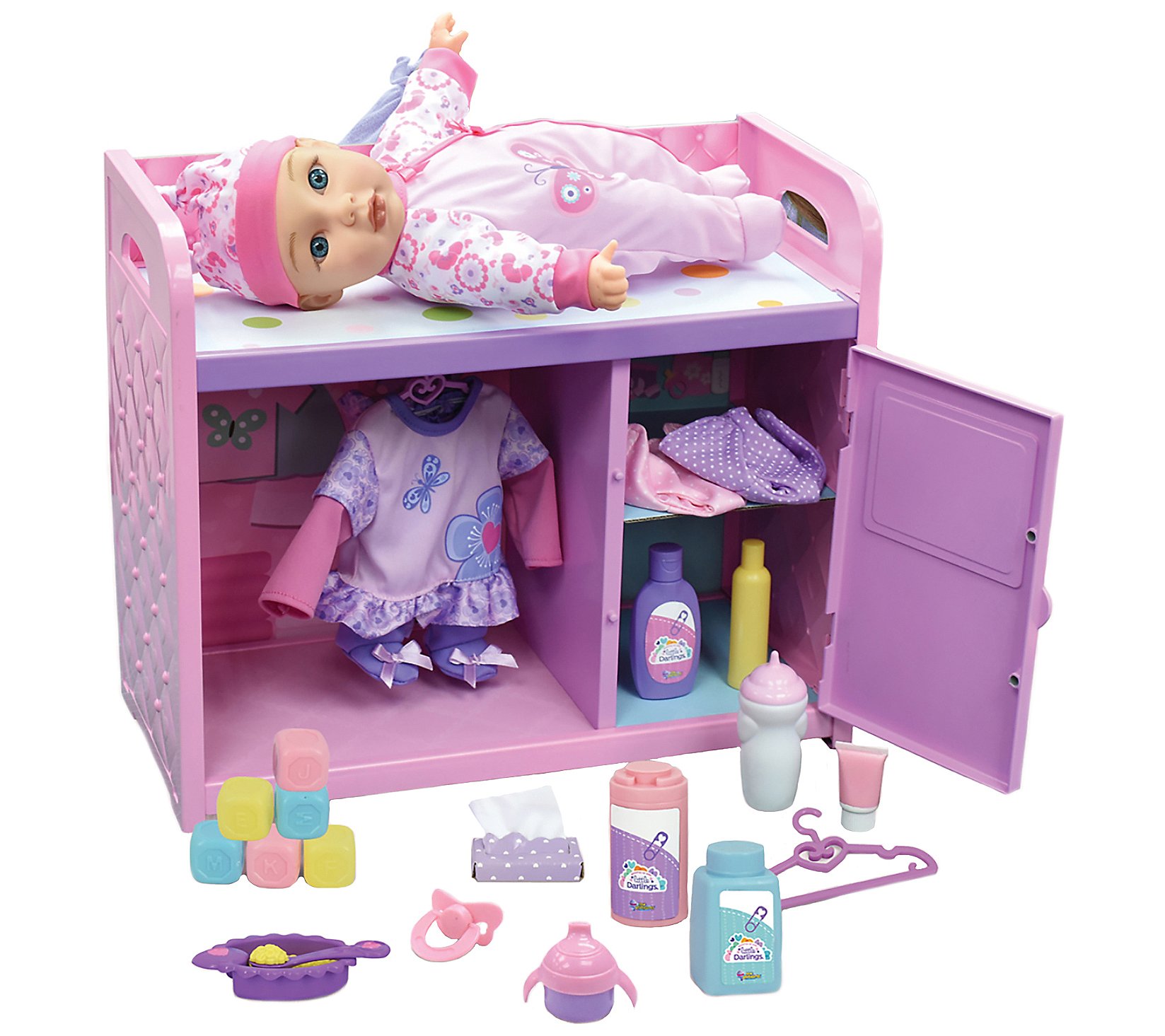 Little Darlings Toy Baby Doll and Changing TablePlay Set