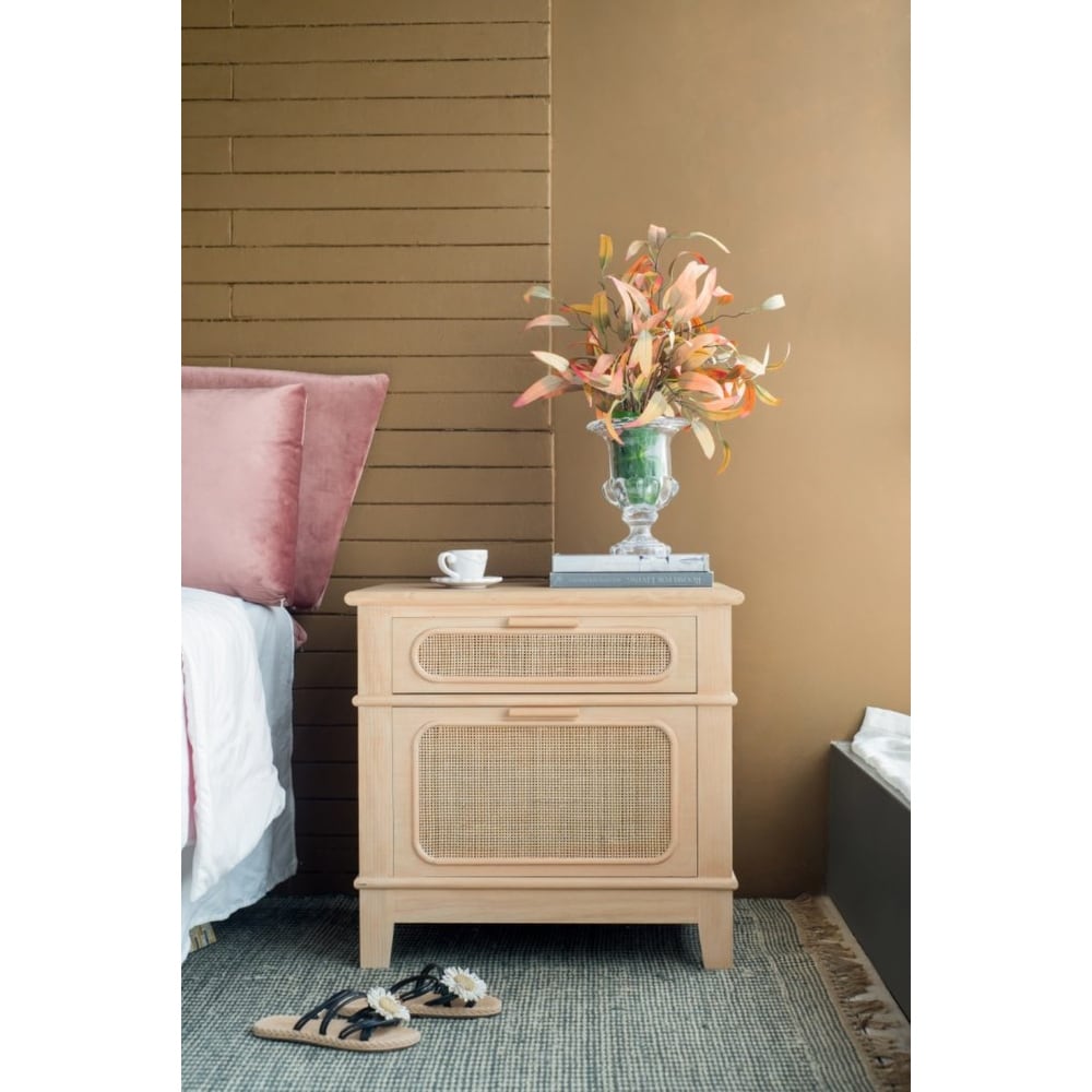 2 Rattan Drawer Bedside Table   27.5\