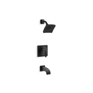 KOHLER Katun Single-Handle 3-Spray Tub and Shower Faucet in Matte Black (Valve Included) K-R78040-4E-BL