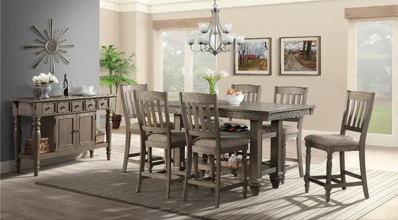 Balboa Light Brown 5 Piece Counter Height Dining Room Set