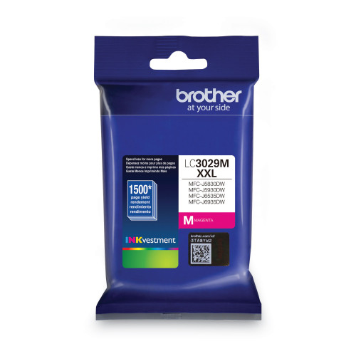 Brother LC30293PK INKvestment Super High-Yield Ink， 1，500 Page-Yield， Cyan/Magenta/Yellow