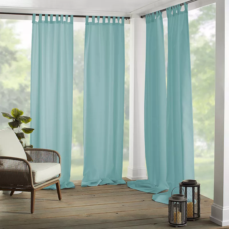 Elrene Home Fashions Matine Solid Tab Top Indoor/Outdoor Window Curtain