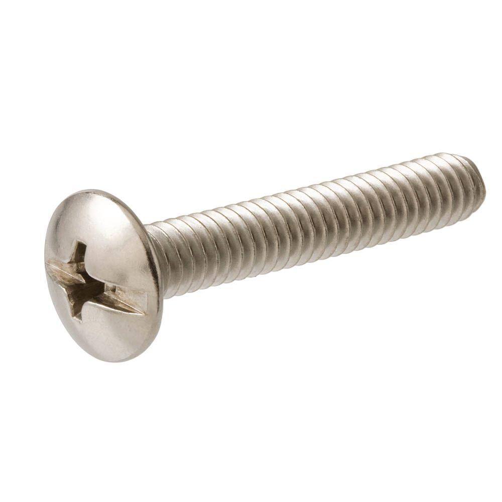 Everbilt 14 in.-20 x 1 in. Combo Truss Head Stainless Steel Machine Screw (25-Pack) 802722