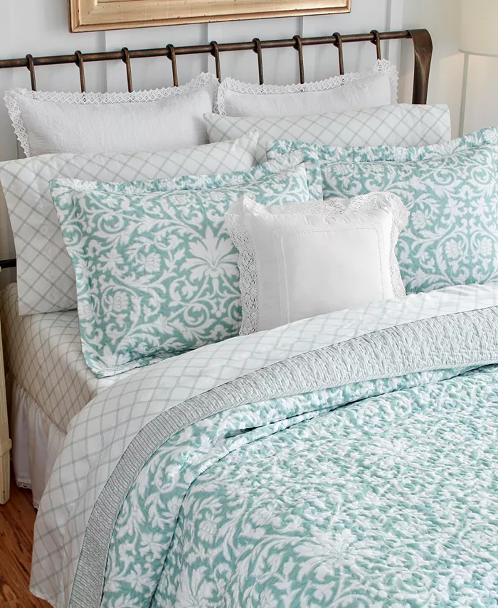 Laura Ashley Mia Cotton Reversible 3 Piece Quilt Set， Full Queen