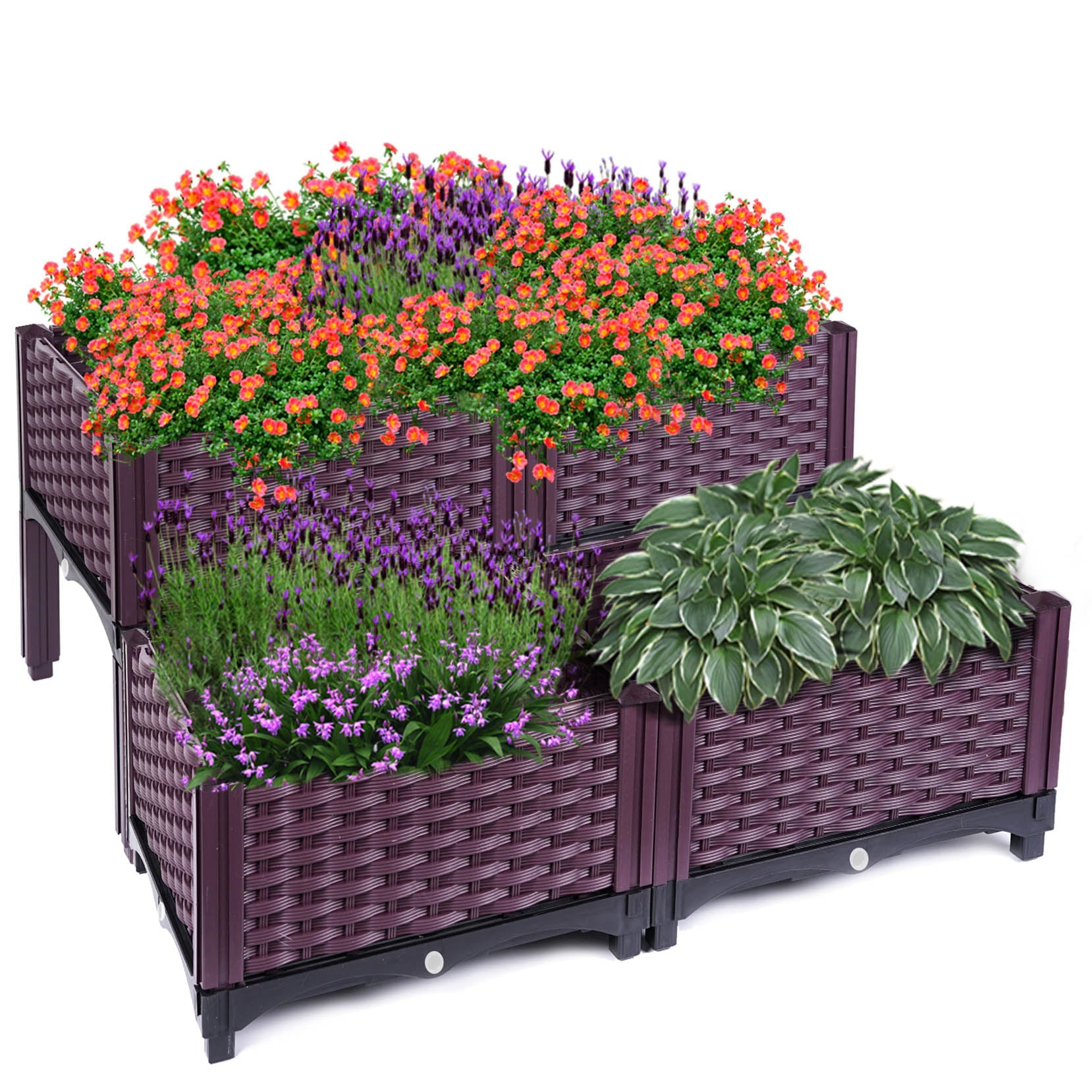 Raised Garden Bed, Raised Flower Bed （Set of 4）