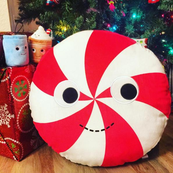 Yummy World Large Peppermint Candy Plush Pillow