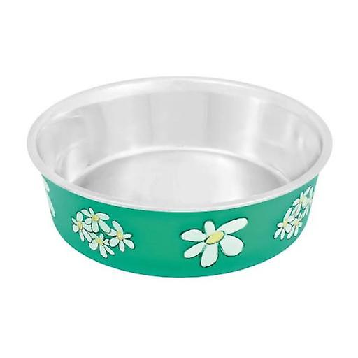 Nayeco Trough stainless green Blossom 300 ml (Dogs ， Bowls， Feeders and Water Dispensers)