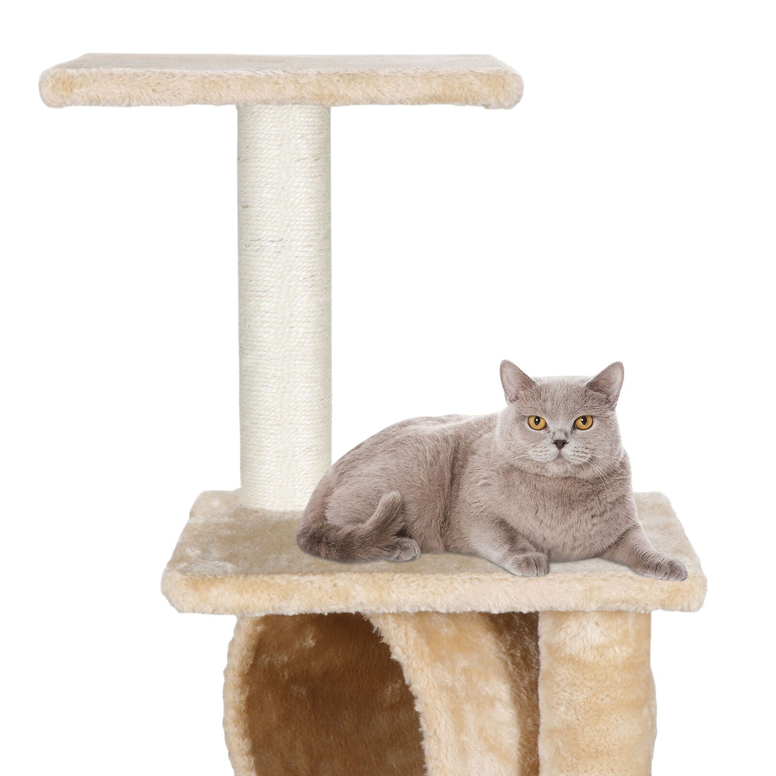 ZENY 36-in Cat Tree and Condo Scratching Post Tower， Beige