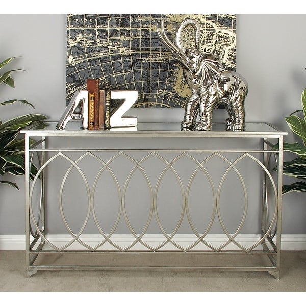 Silver Iron Traditional Console Table 32 x 54 x 16 - 54 x 16 x 32