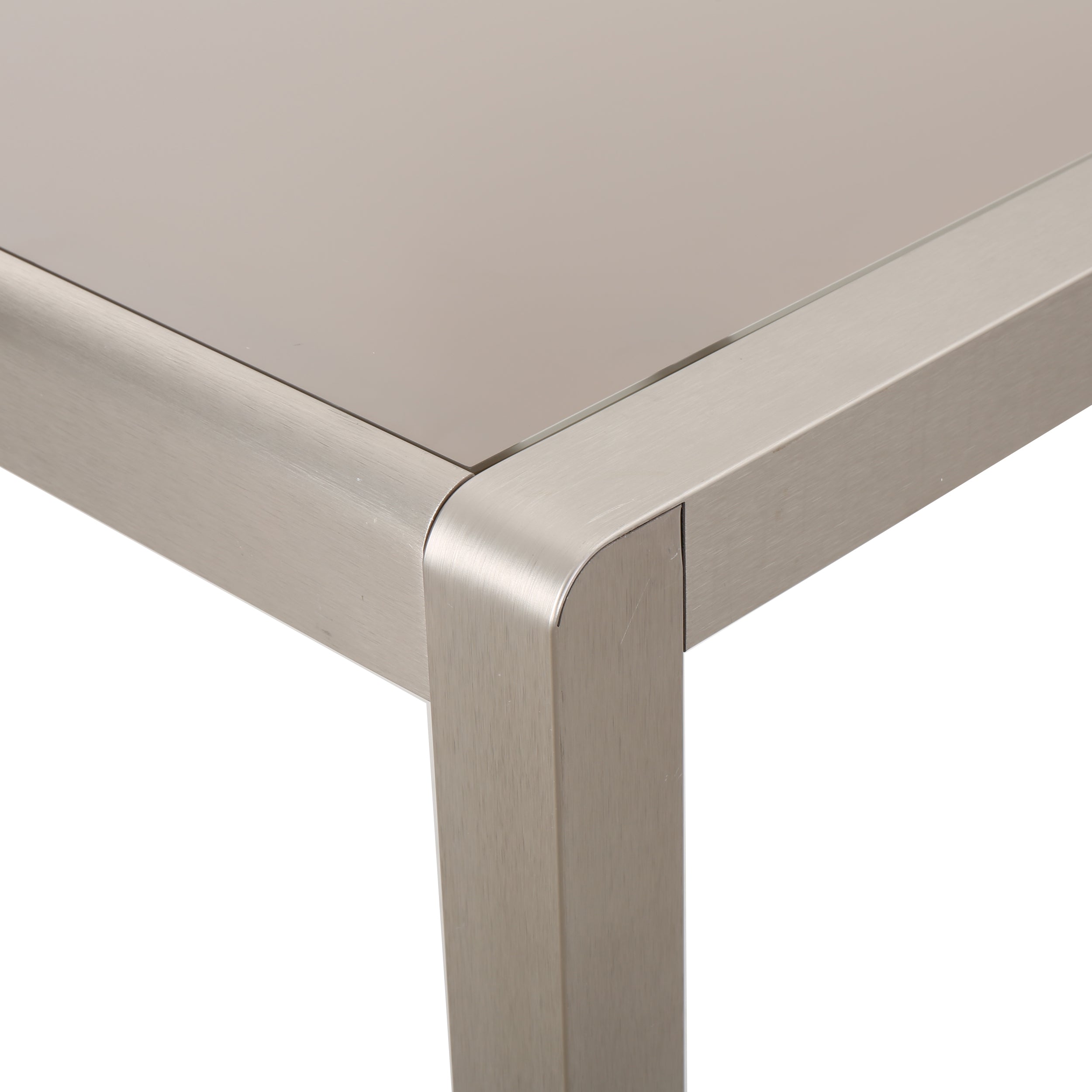 Coral Bay Outdoor Grey Aluminum Dining Table with Tempered Glass Top