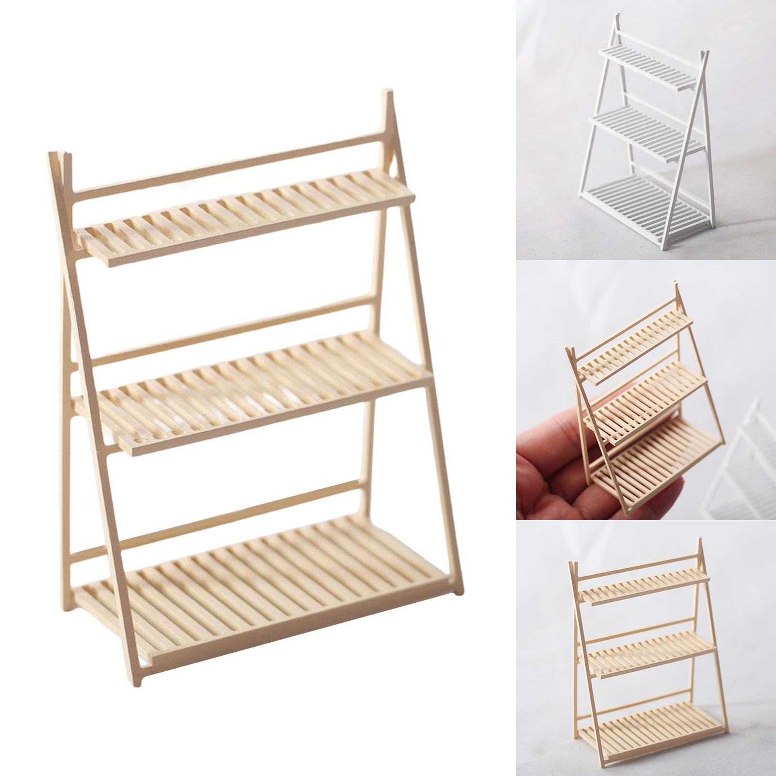 Miniature Plant Stand Display Shelf Flower Pot Rack for small cake Shop Gifts Wood