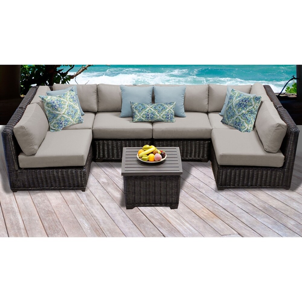 Venice 7 Piece Outdoor Wicker Patio Furniture Set 07d