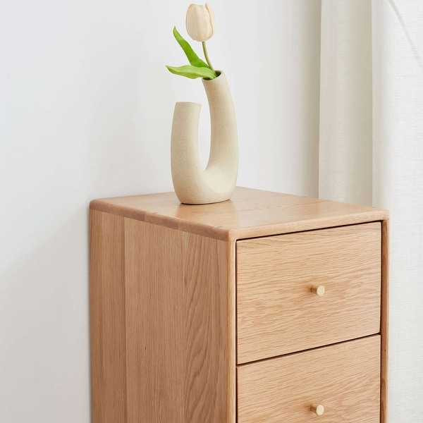 Solid Oak Bedside Table Storage Cabinet