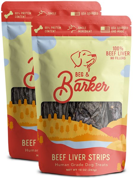 Beg and Barker Double Beef Liver Strips Dog Jerky Treats