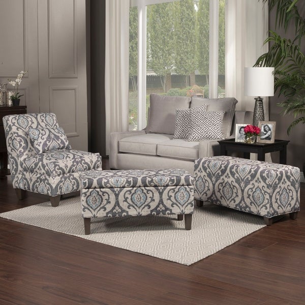 HomePop Blue Slate Large Accent Chair