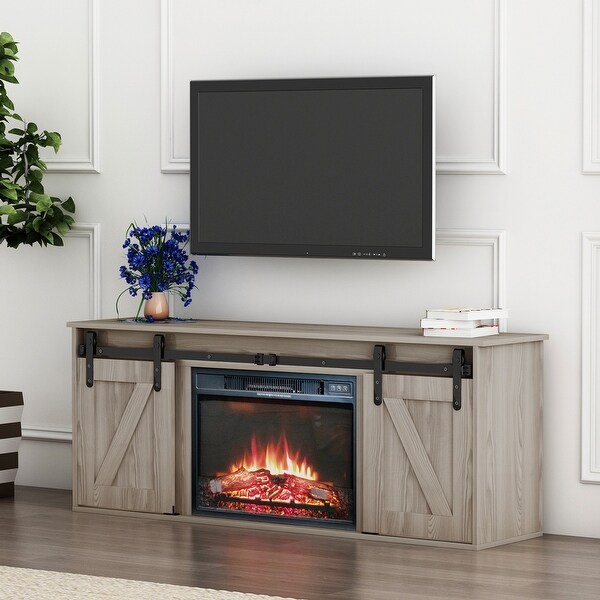 TV Cabinet with Electric Fireplace for TV up to 65 Inch