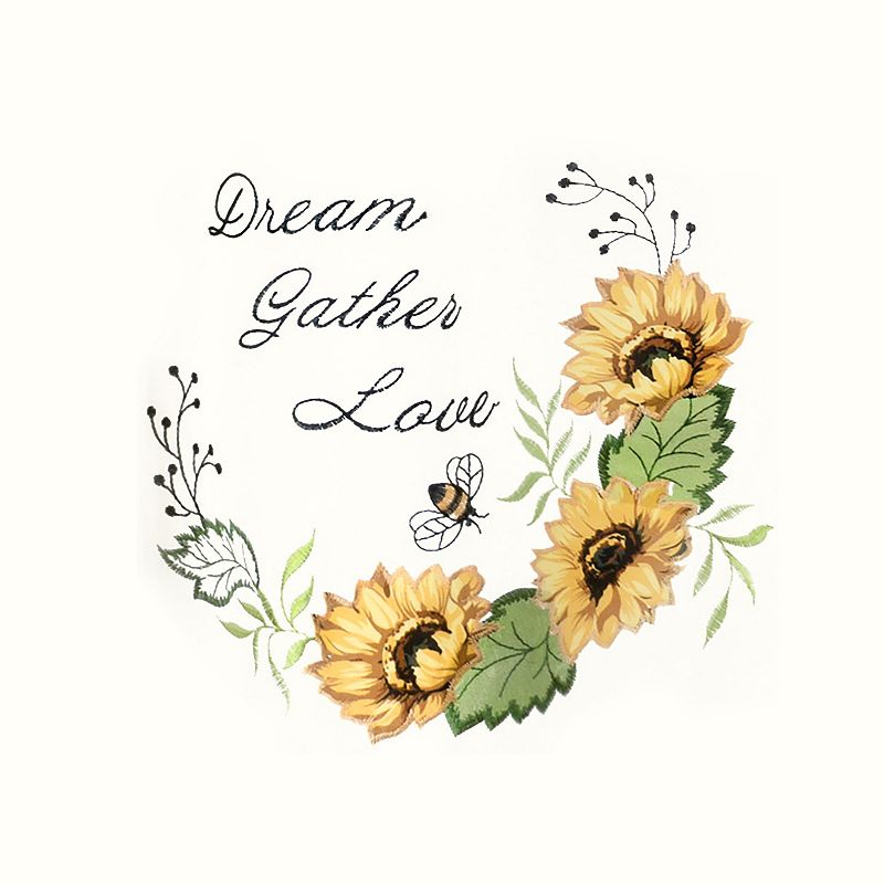 Achim 3-piece Dream， Gather， Love Sunflower Picnic Embellished Tier and Swag Window Curtain Set