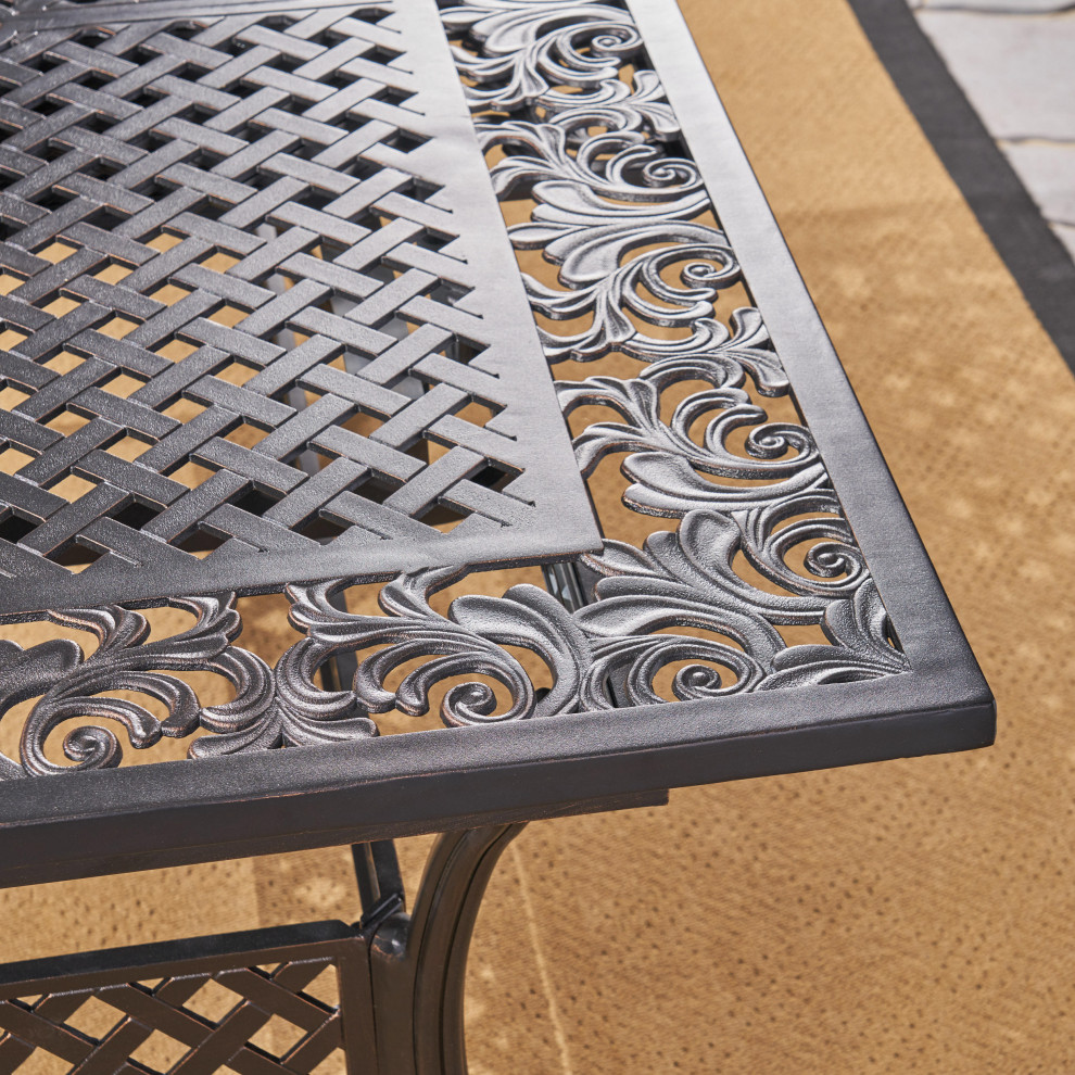 GDF Studio Phoenix Outdoor 64 quot81 quotExpandable Cast Aluminum Dining Table   Traditional   Outdoor Dining Tables   by GDFStudio  Houzz