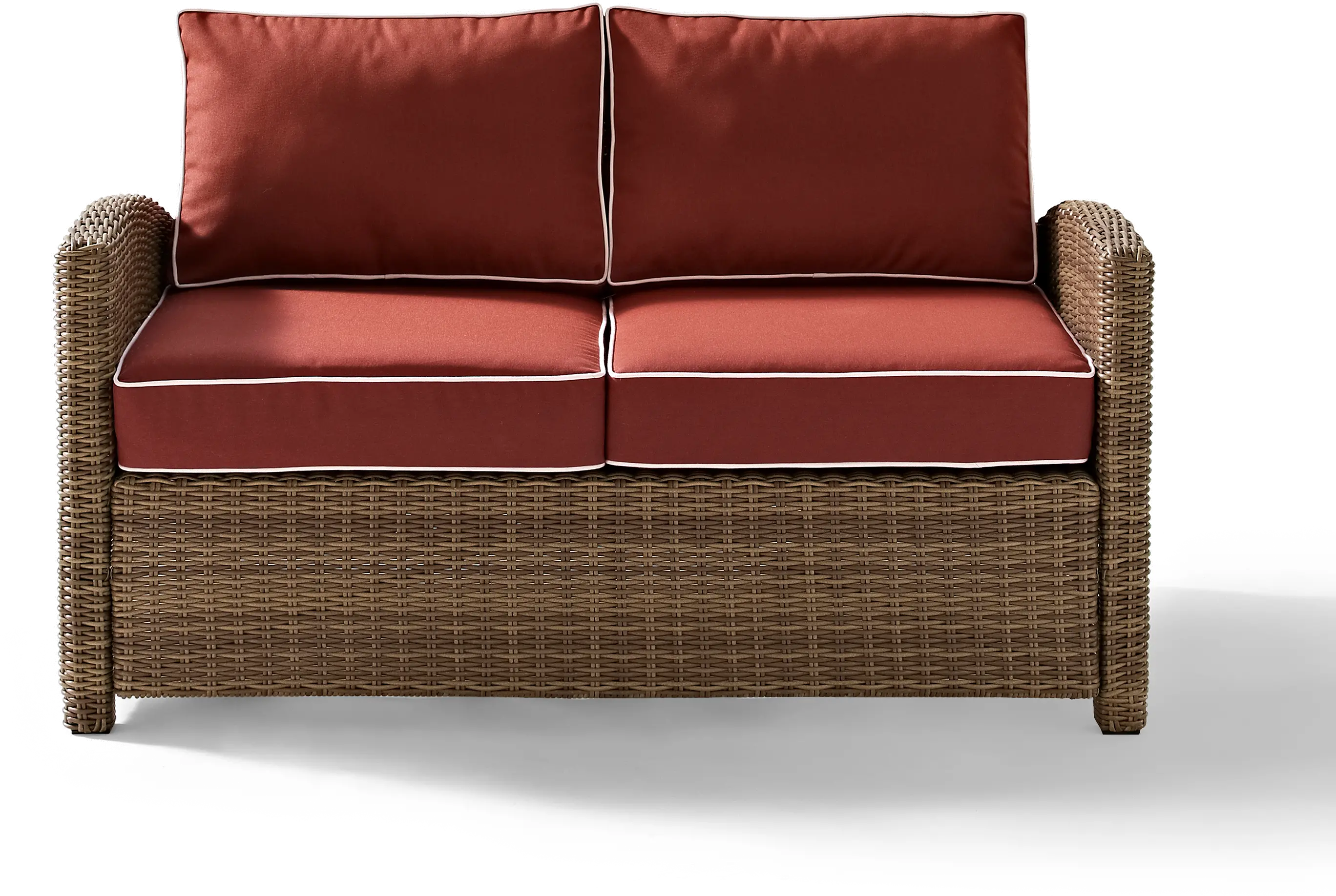 Bradenton Sangria and Wicker Patio Loveseat