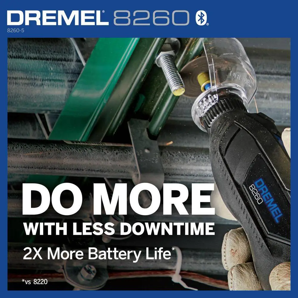 Dremel 8260 12VLi-Ion Variable Speed Cordless Smart Rotary Tool with Brushless Motor5 accessories3Ah BatteryChargerTool Bag