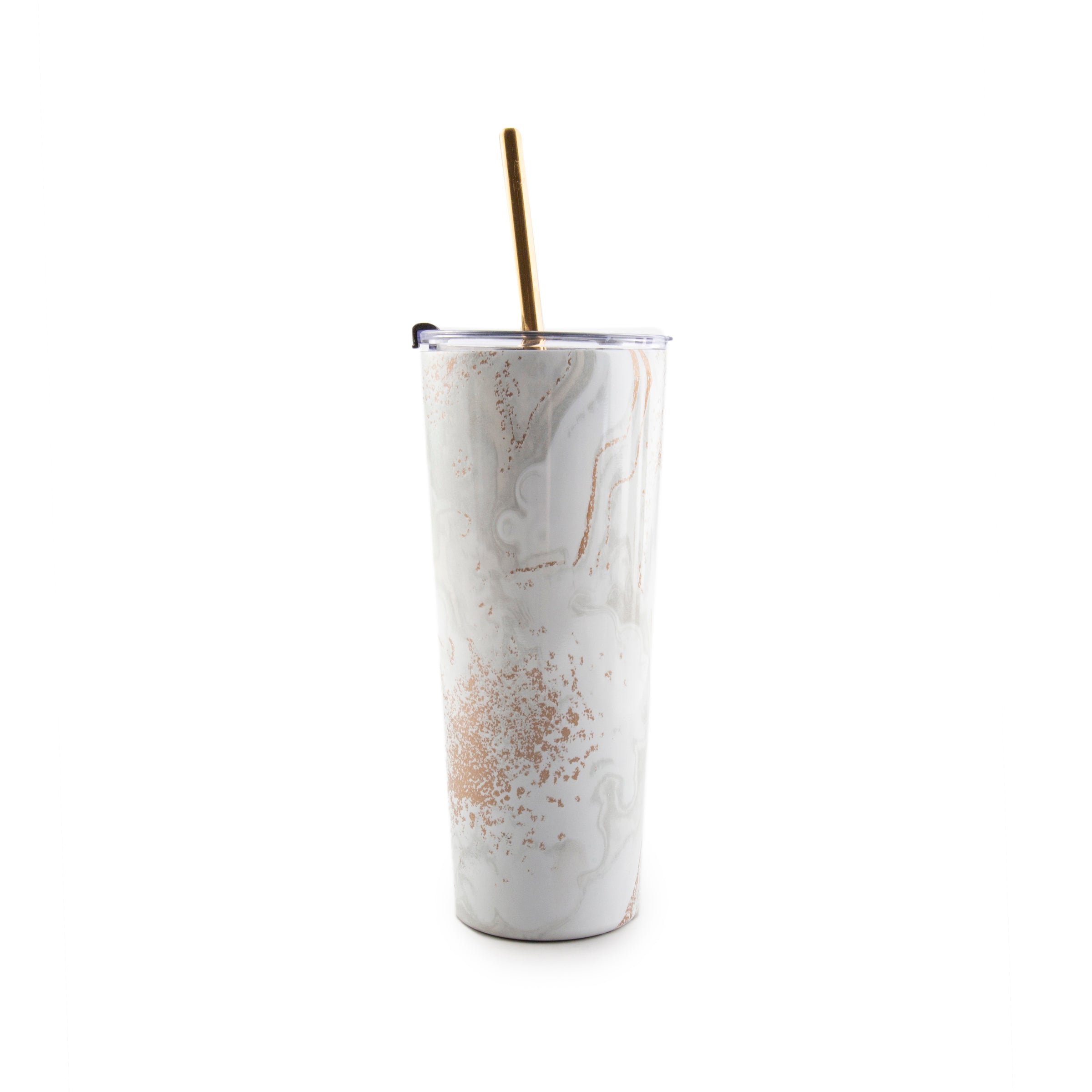 24 Oz White Geo Insulated Tumblers, Set Of 2