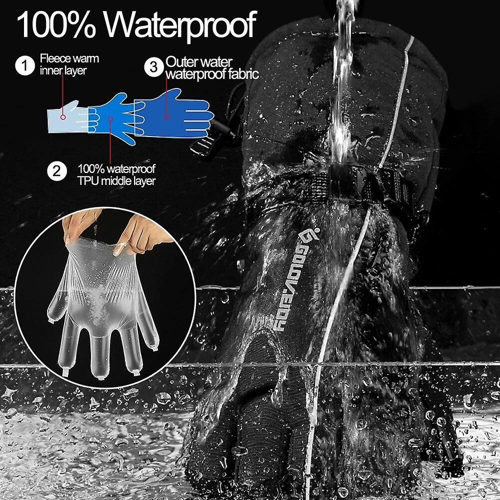 100% Waterproof Cycling Gloves Winter Men Sports Full Finger Thermal Bicycle Motorcycle Scooter Mtb Road Bike Gloves