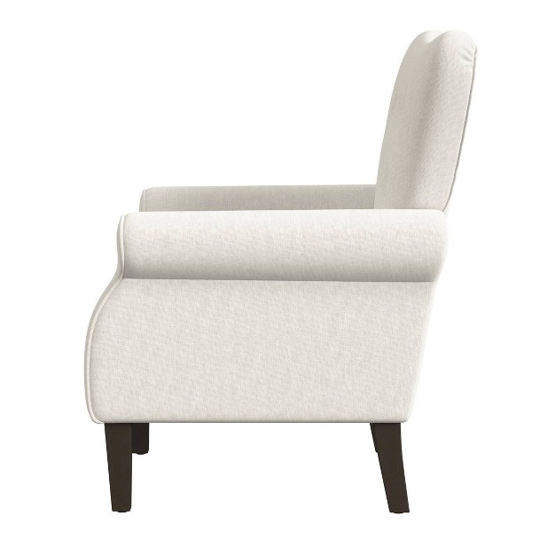 Rolled Arm Accent Chair Cream Homepop