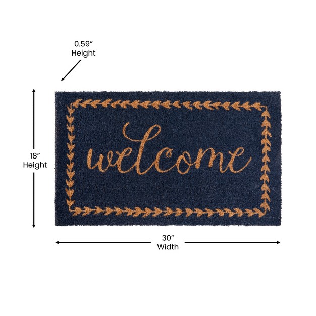 Emma And Oliver Weather Resistant Coir Doormat With Anti slip Rubber Backing For Indoor outdoor Use