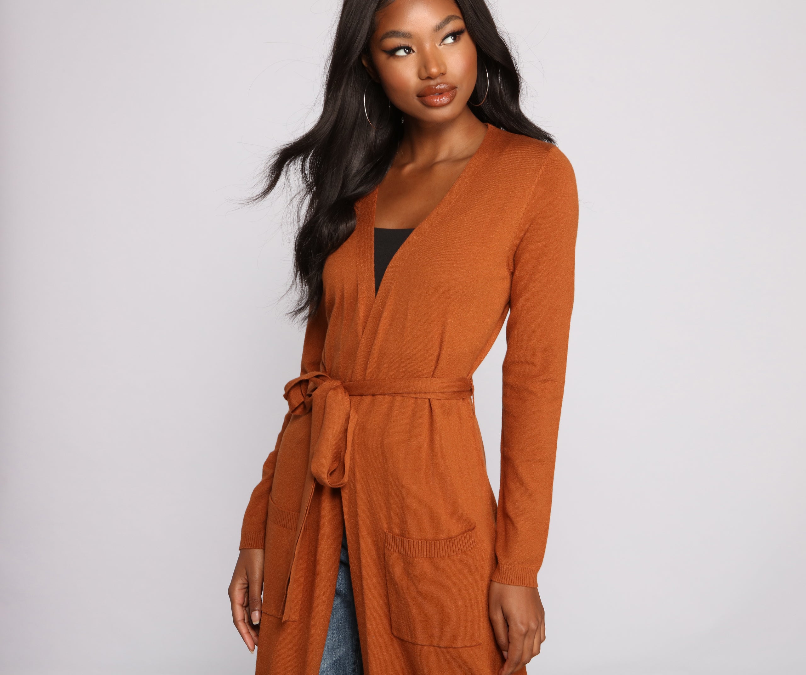 So Chic Tie Waist Duster