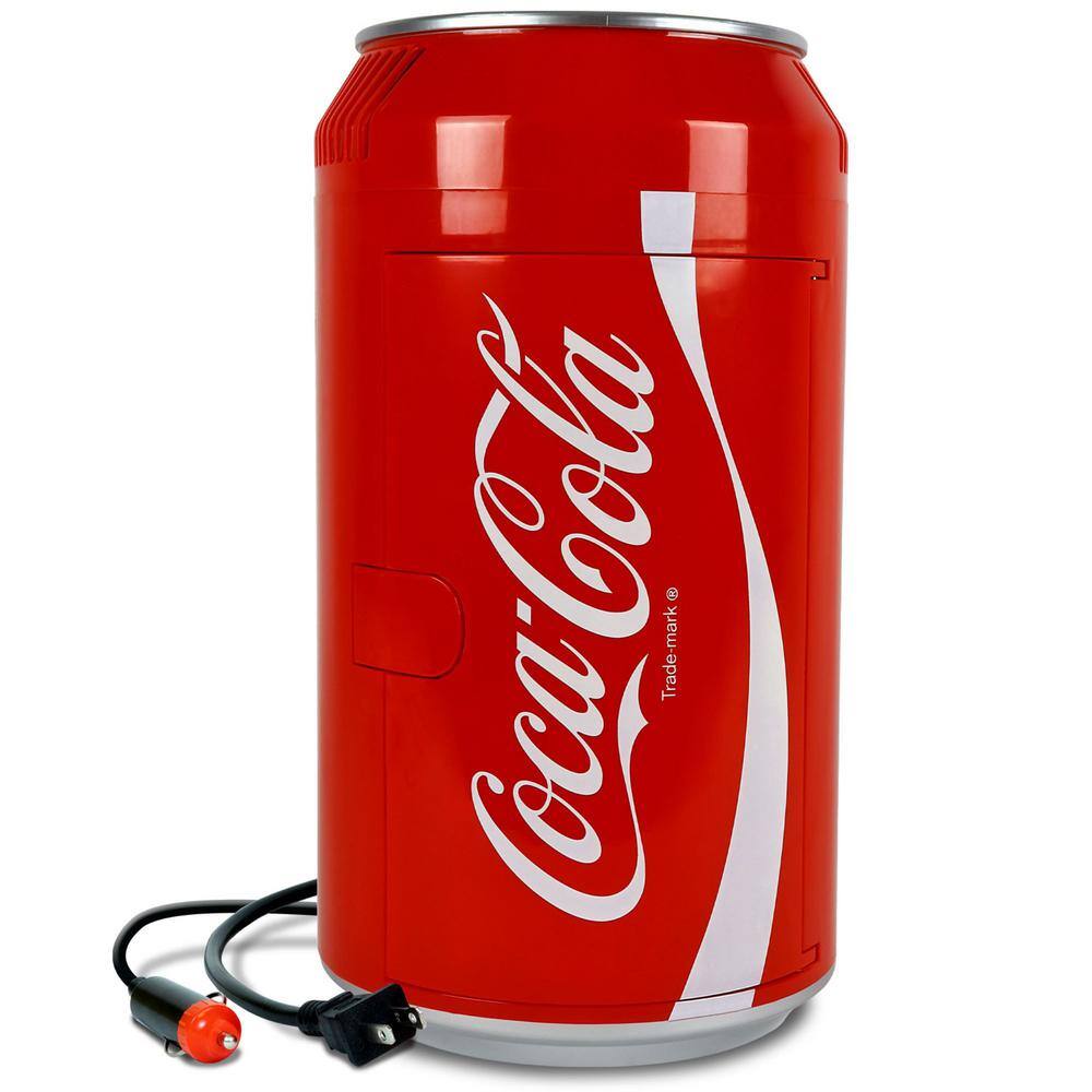 Coca-Cola Coca-Cola 8 Can Portable Mini Fridge 5.4L (5.7 qt.) Personal Cooler ACDC Red for Home Dorm Travel CC06