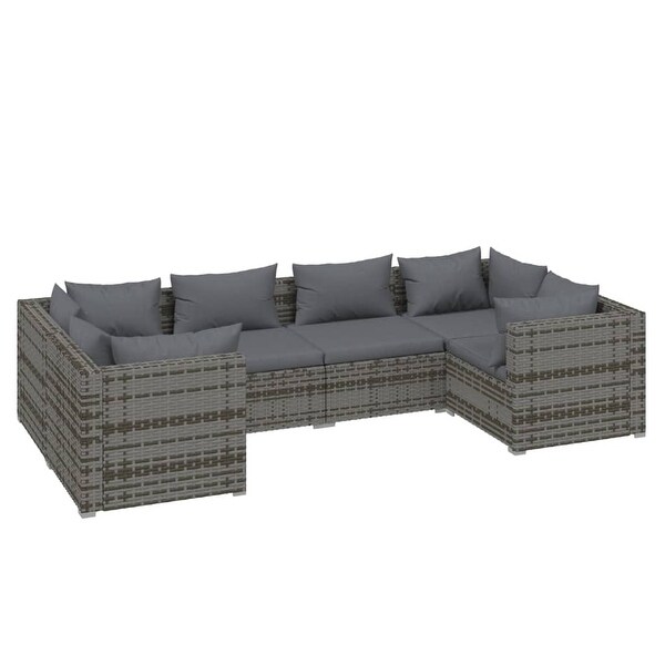 vidaXL Patio Lounge Set Outdoor Sectional Sofa Set Table Garden Poly Rattan