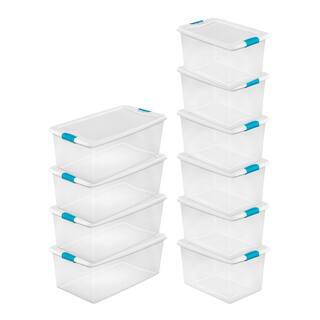 Sterilite 106 Qt. Stackable Storage Box Container (4 Pack) + 64 Qt Box (6 Pack) 4 x 14998004 + 6 x 14978006