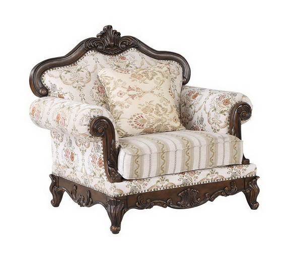 Acme LV01275 Nayla Chair w/Pillow  Pattern Fabric ...